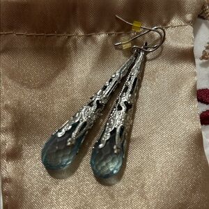 Elegant Silver and Blue Dangle Earrings
